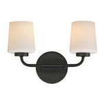 Durham Slim Bathroom Vanity Light - Black / White