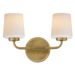 Durham Slim Bathroom Vanity Light - Natural Aged Brass / White