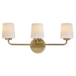 Durham Slim Bathroom Vanity Light - Natural Aged Brass / White