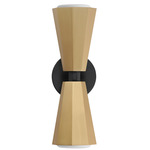 Rizzo Up/Down Wall Sconce - Black / Antique Brass