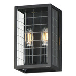 Magnus Outdoor Pocket Wall Sconce - Black / Clear