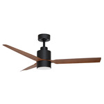 Falcon Outdoor Ceiling Fan with Light - Black / Walnut