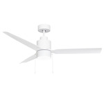 Falcon Ceiling Fan with Light and Pull-Chain - Matte White / Matte White