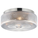 Kasbah Ceiling Light - Satin Nickel / Clear Ribbed