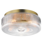 Kasbah Ceiling Light - Satin Brass / Clear Ribbed