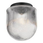 Dune Ceiling Light - Black / Clear Ribbed