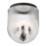 Dune Ceiling Light - Black / Clear Ribbed