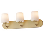 Durham Bathroom Vanity Light - Natural Aged Brass / White