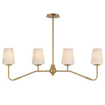 Durham Linear Pendant - Natural Aged Brass / White