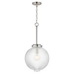 Kasbah Pendant - Satin Nickel / Clear Ribbed