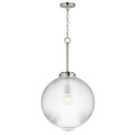Kasbah Pendant - Satin Nickel / Clear Ribbed