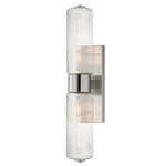 Kasbah Linear Wall Sconce - Satin Nickel / Clear Ribbed