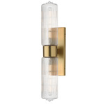 Kasbah Linear Wall Sconce - Satin Brass / Clear Ribbed