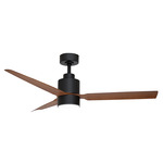 Falcon Ceiling Fan with Light - Black / Walnut