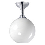 Neve Semi Flush Ceiling Light - Polished Chrome / Marble Glass