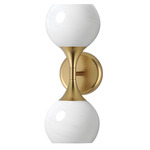 Neve Double Wall Sconce - Natural Aged Brass / Marble Glass
