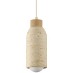 Pompeii Pendant - Oyster / Travertine