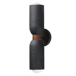 Pompeii Up/Down Wall Sconce - Black / Lava Rock