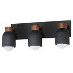 Pompeii Bathroom Vanity Light - Black / Lava Rock
