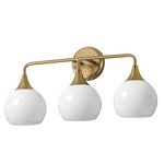 Neve Bathroom Vanity Light - Natural Aged Brass / Marble Glass