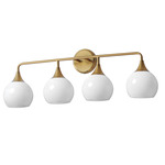 Neve Bathroom Vanity Light - Natural Aged Brass / Marble Glass