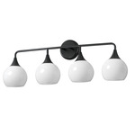 Neve Bathroom Vanity Light - Black / Marble Glass