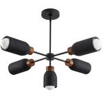 Pompeii Chandelier - Black / Lava Rock