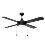 Quattro Ceiling Fan with Light - Black / Black / Walnut