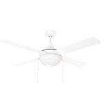 Quattro Ceiling Fan with Light - Matte White / White / White Oak