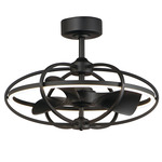 Corona Outdoor Fandelight with Tunable White Light - Black / Black