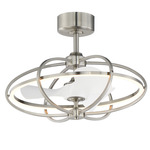 Corona Outdoor Fandelight with Tunable White Light - Satin Nickel / White