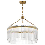 Jolie Color-Select Chandelier - Natural Aged Brass / Clear