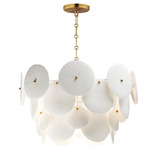 Isla Chandelier - Natural Aged Brass / White