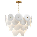 Isla Chandelier - Natural Aged Brass / White