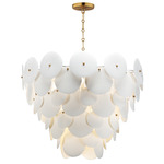 Isla Chandelier - Natural Aged Brass / White