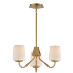 Durham Chandelier - Natural Aged Brass / White