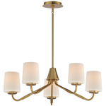 Durham Chandelier - Natural Aged Brass / White