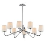 Durham Chandelier - Polished Chrome / White
