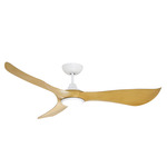 Keanu Outdoor Ceiling Fan with Light - White / Teak