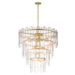 Warren Chandelier - Gold Leaf / Clear