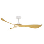 Keanu Outdoor Ceiling Fan - White / Teak