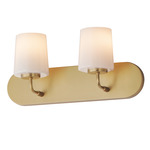 Durham Bathroom Vanity Light - Natural Aged Brass / White