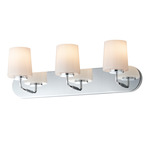 Durham Bathroom Vanity Light - Polished Chrome / White