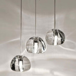 Mizu Round Multi Light Pendant - Brushed Nickel / Clear / Brushed Nickel