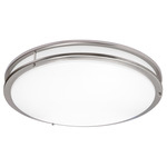 Carlisle Color-Select Ceiling Light with Battery Backup - Satin Nickel / White