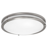 Carlisle Color-Select Ceiling Light with Battery Backup - Satin Nickel / White