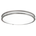 Carlisle Color-Select Ceiling Light with Battery Backup - Satin Nickel / White