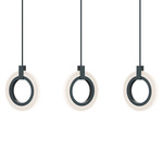Halo Color-Select Linear Multi-Light Pendant - Black / Frosted