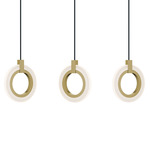 Halo Color-Select Linear Multi-Light Pendant - Antique Brass / Frosted