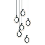 Halo Color-Select Multi-Light Pendant - Black / Frosted